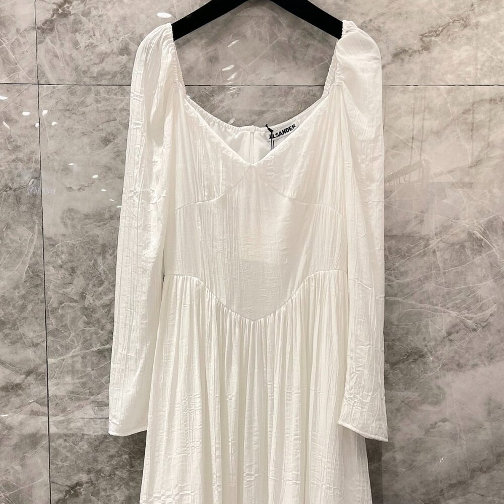 JIL SANDER New Patchwork Lace Dress